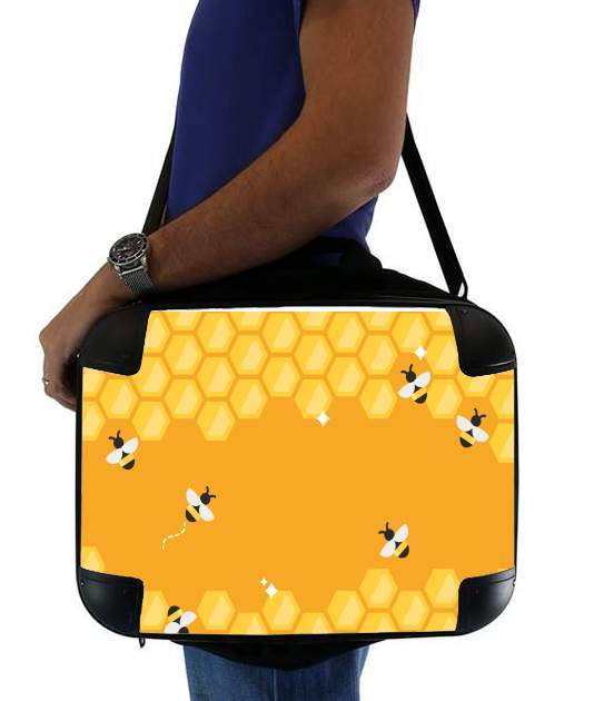  Yellow hive with bees voor Laptoptas
