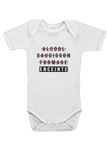 Alcool Saucisson Fromage Enceinte voor Baby short sleeve onesies