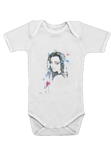  Amy Lee Evanescence watercolor art voor Baby short sleeve onesies