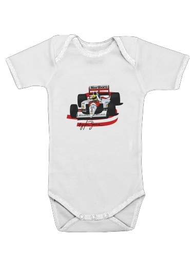  Ayrton Senna Formule 1 King voor Baby short sleeve onesies