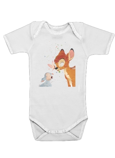  Bambi Art Print voor Baby short sleeve onesies