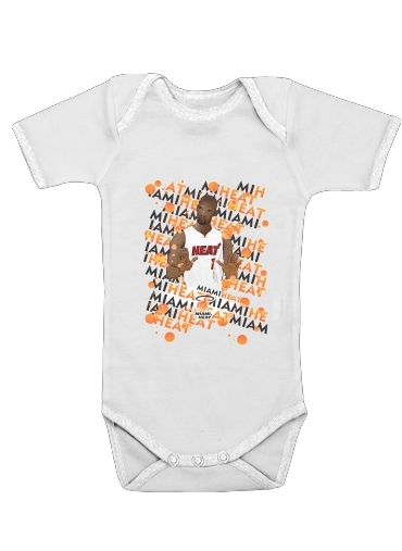  Basketball Stars: Chris Bosh - Miami Heat voor Baby short sleeve onesies