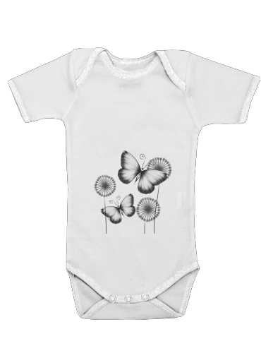  Butterflies Dandelion voor Baby short sleeve onesies