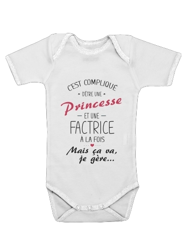  Cest complique detre une princesse et une factrice voor Baby short sleeve onesies