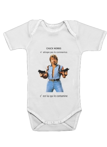  Chuck Norris Against Covid voor Baby short sleeve onesies