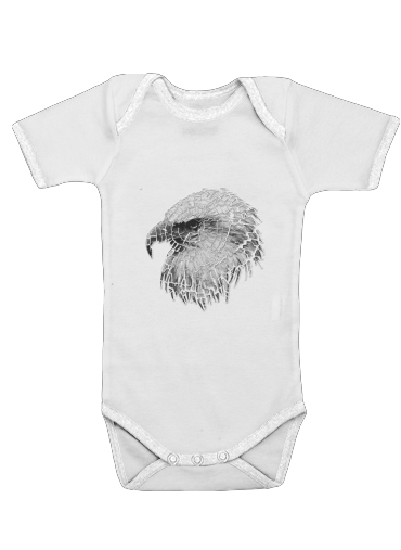  cracked Bald eagle  voor Baby short sleeve onesies