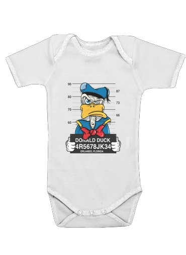  Donald Duck Crazy Jail Prison voor Baby short sleeve onesies