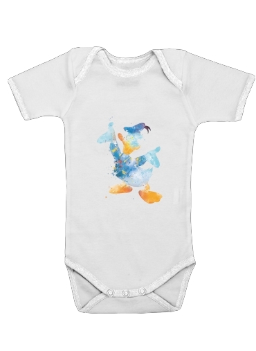  Donald Duck Watercolor Art voor Baby short sleeve onesies