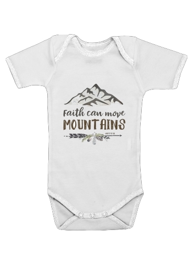  Faith can move montains Matt 17v20 Bible Blessed Art voor Baby short sleeve onesies