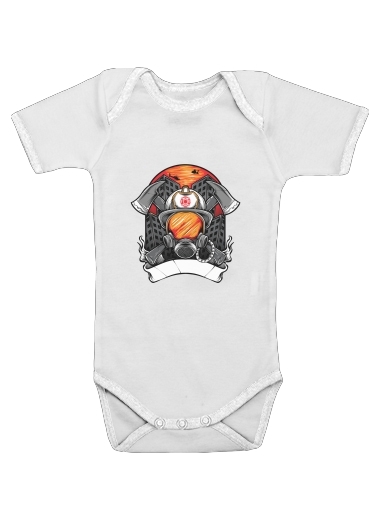  Fire Fighter Custom Text voor Baby short sleeve onesies