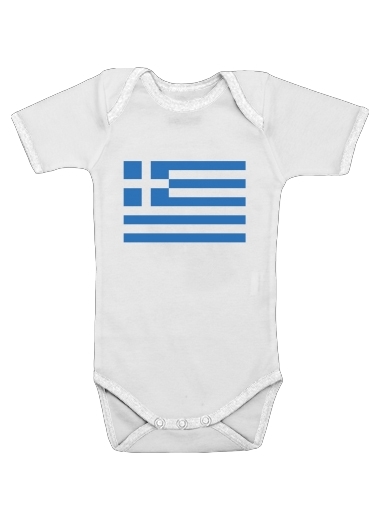  Greece flag voor Baby short sleeve onesies