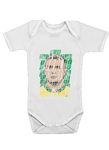  Football Legends: Ronaldo R9 Brasil  voor Baby short sleeve onesies