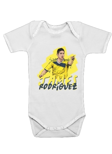  Football Stars: James Rodriguez - Colombia voor Baby short sleeve onesies