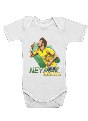  Football Stars: Neymar Jr - Brasil voor Baby short sleeve onesies
