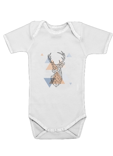  Geometric head of the deer voor Baby short sleeve onesies
