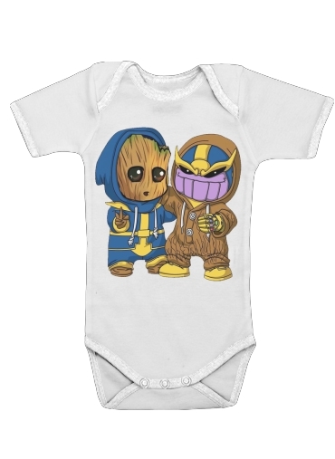  Groot x Thanos voor Baby short sleeve onesies