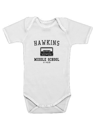  Hawkins Middle School AV Club K7 voor Baby short sleeve onesies