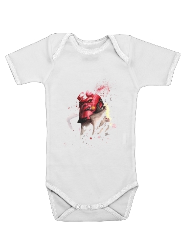  Hellboy Watercolor Art voor Baby short sleeve onesies