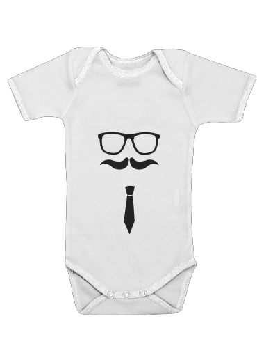  Hipster Face voor Baby short sleeve onesies