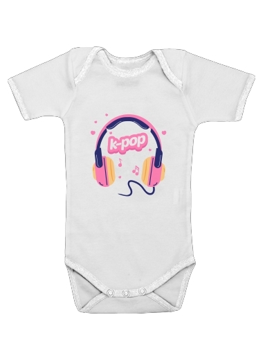  I Love Kpop Headphone voor Baby short sleeve onesies