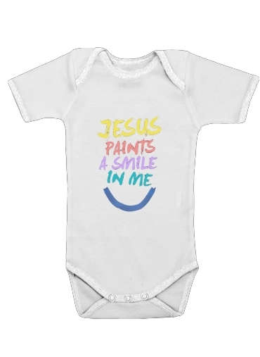  Jesus paints a smile in me Bible voor Baby short sleeve onesies
