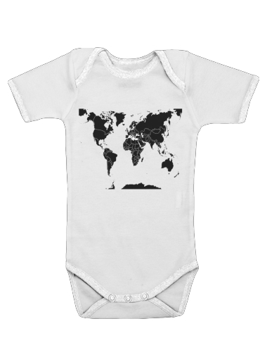  World Map voor Baby short sleeve onesies