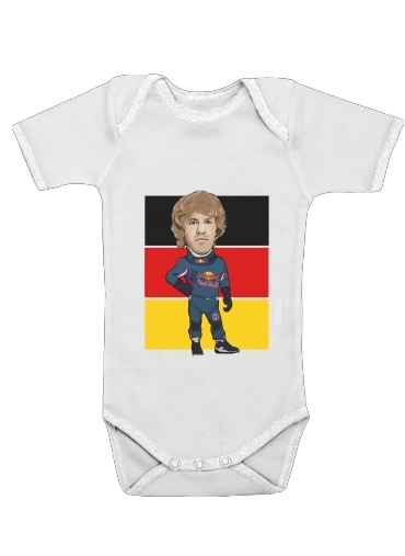  MiniRacers: Sebastian Vettel - Red Bull Racing Team voor Baby short sleeve onesies