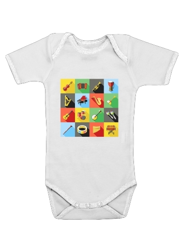  Music Instruments Co voor Baby short sleeve onesies