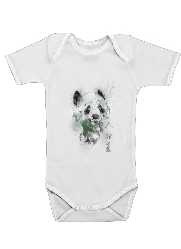  Panda Watercolor voor Baby short sleeve onesies