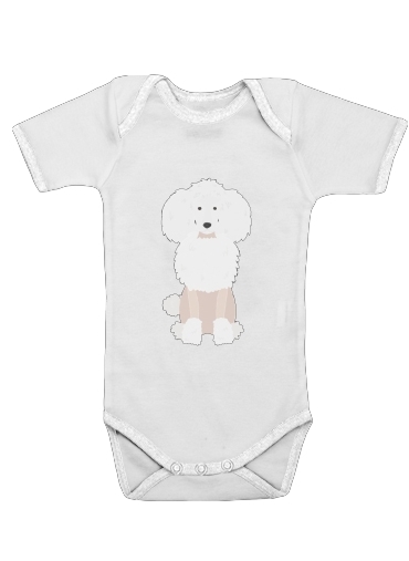  Poodle White voor Baby short sleeve onesies