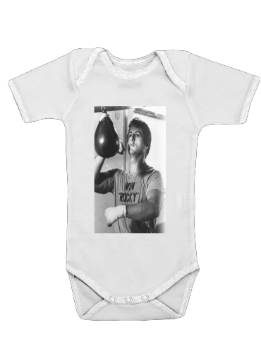  Rocky Balboa Training Punchingball voor Baby short sleeve onesies