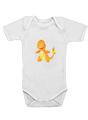  Salameche Watercolor voor Baby short sleeve onesies