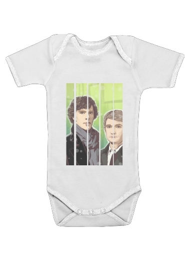  Sherlock and Watson voor Baby short sleeve onesies