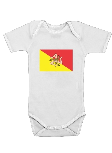  Sicile Flag voor Baby short sleeve onesies