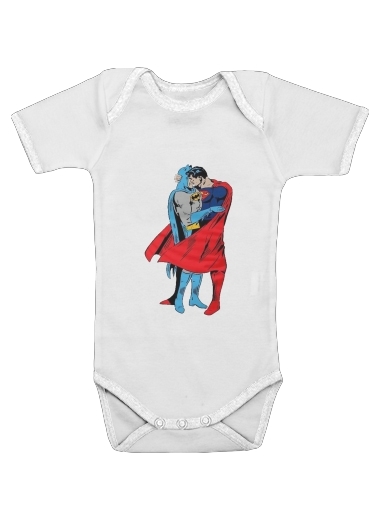  Superman And Batman Kissing For Equality voor Baby short sleeve onesies