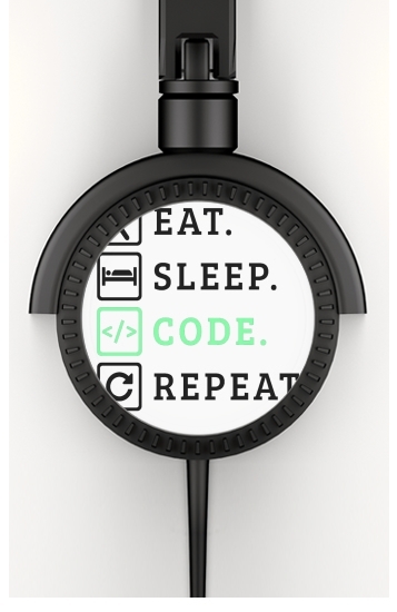  Eat Sleep Code Repeat voor hoofdtelefoon