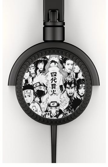  Naruto Black And White Art voor hoofdtelefoon