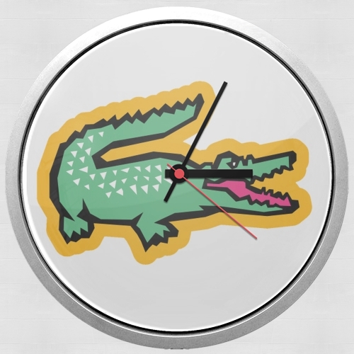  alligator crocodile lacoste voor Wandklok