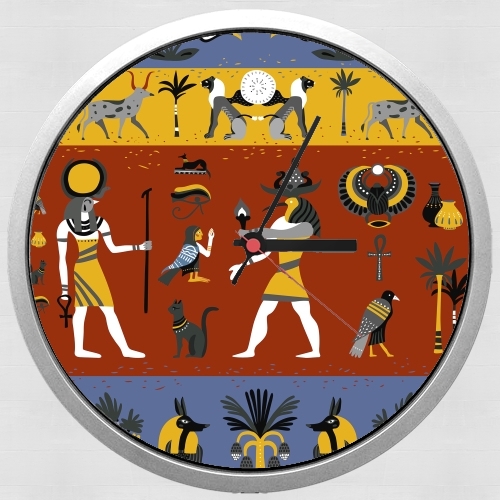  Ancient egyptian religion seamless pattern voor Wandklok