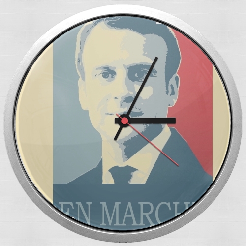  Macron Propaganda En marche la France voor Wandklok