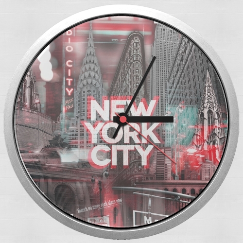  New York City II [red] voor Wandklok