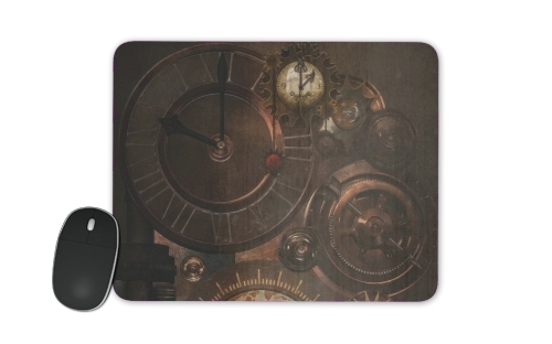  Brown steampunk clocks and gears voor Mousepad