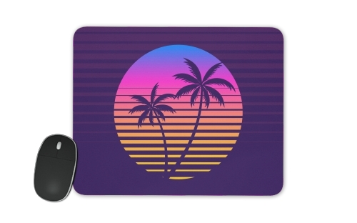  Classic retro 80s style tropical sunset voor Mousepad