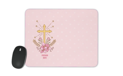  Communion cross with flowers girl voor Mousepad