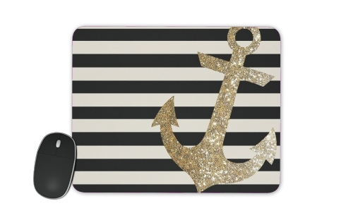  gold glitter anchor in black voor Mousepad