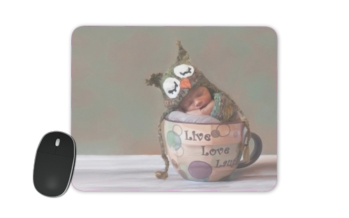  Painting Baby With Owl Cap in a Teacup voor Mousepad