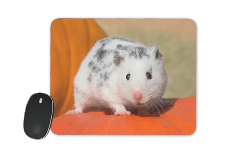  White Dalmatian Hamster with black spots  voor Mousepad