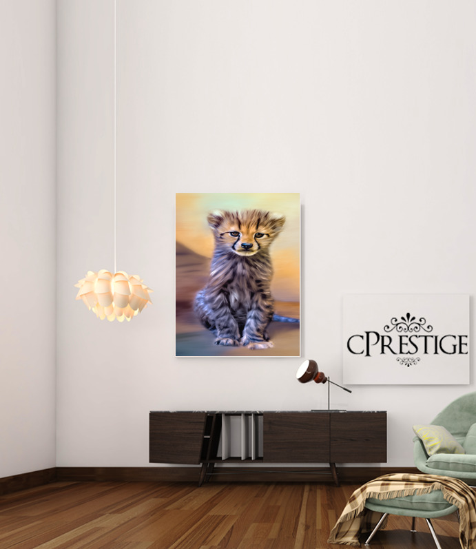  Cute cheetah cub voor Bericht lijm 30 * 40 cm