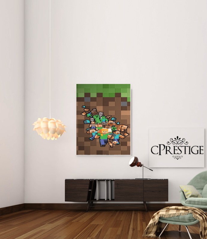  Minecraft Creeper Forest voor Bericht lijm 30 * 40 cm