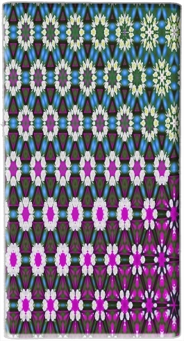  Abstract bright floral geometric pattern teal pink white voor draagbare externe back-up batterij 5000 mah Micro USB